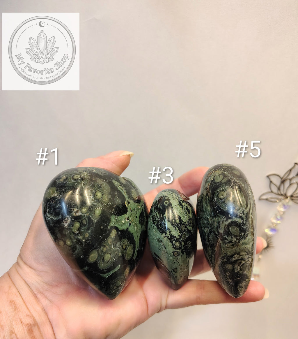 Ancient Energy: Kambaba Jasper Carved Hearts