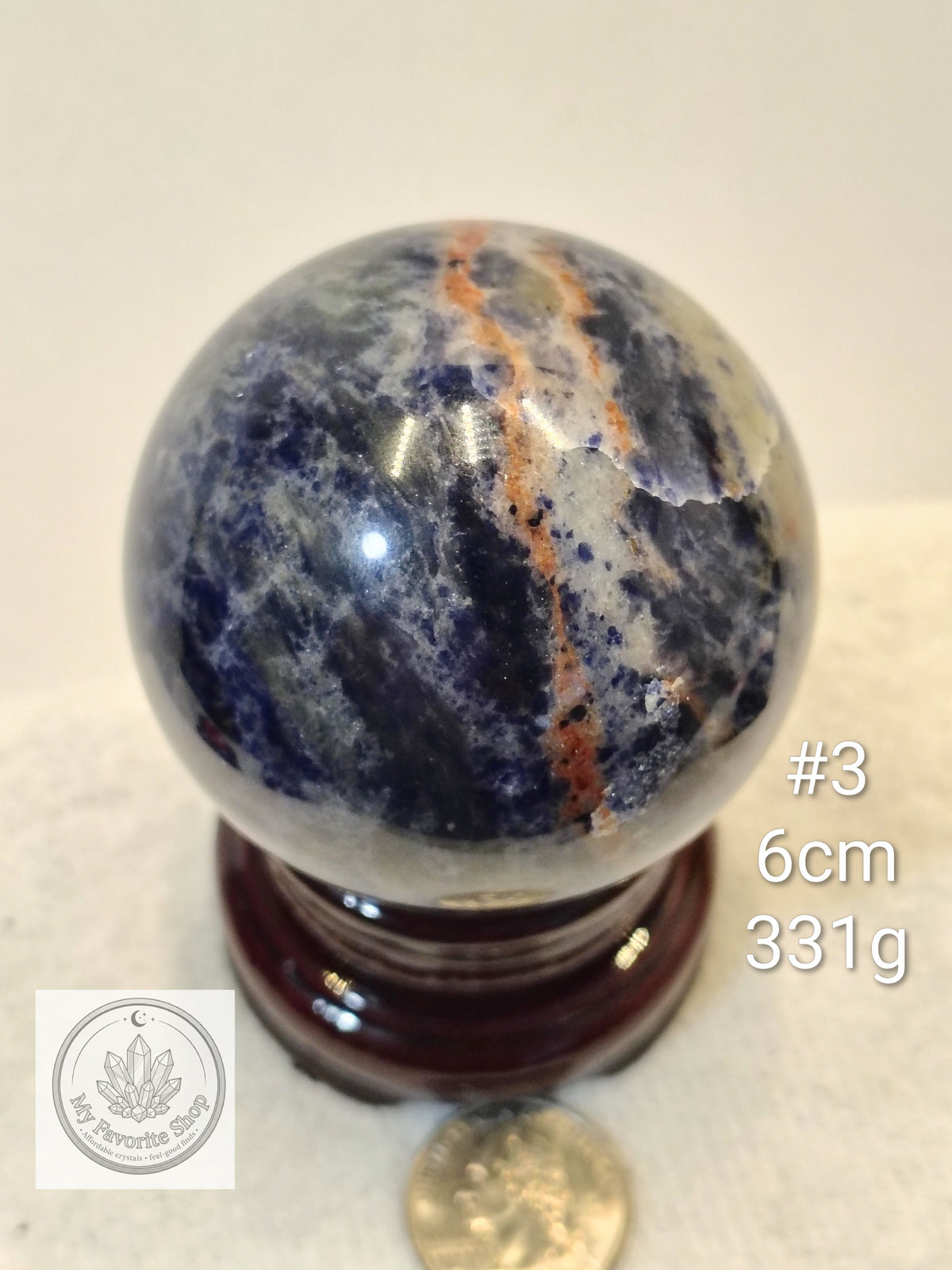 Natural Sunset Sodalite Crystal Spheres | Intuition, Harmony & Truth