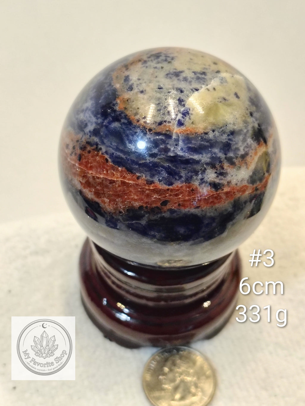 Natural Sunset Sodalite Crystal Spheres | Intuition, Harmony & Truth