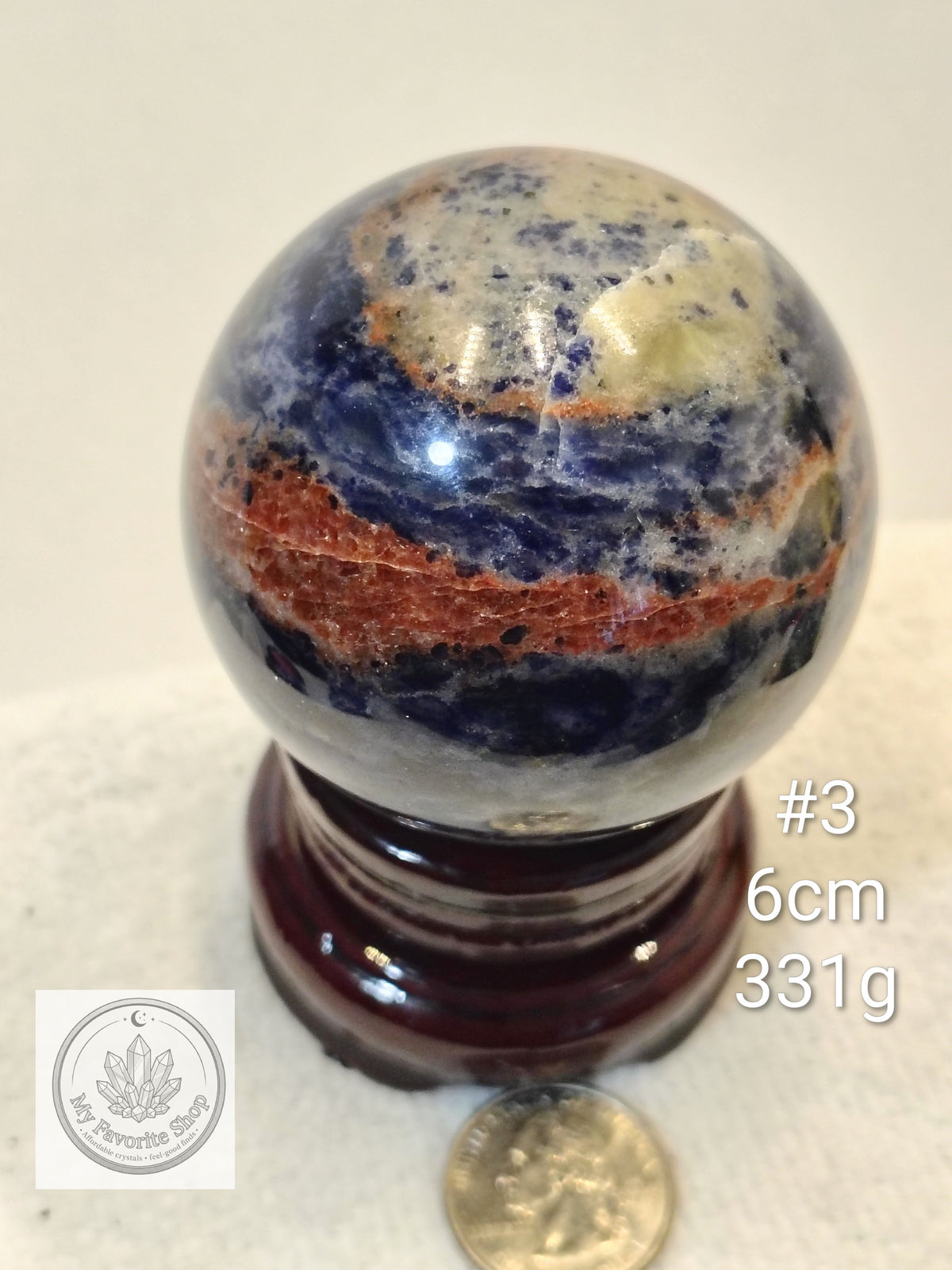 Natural Sunset Sodalite Crystal Spheres | Intuition, Harmony & Truth