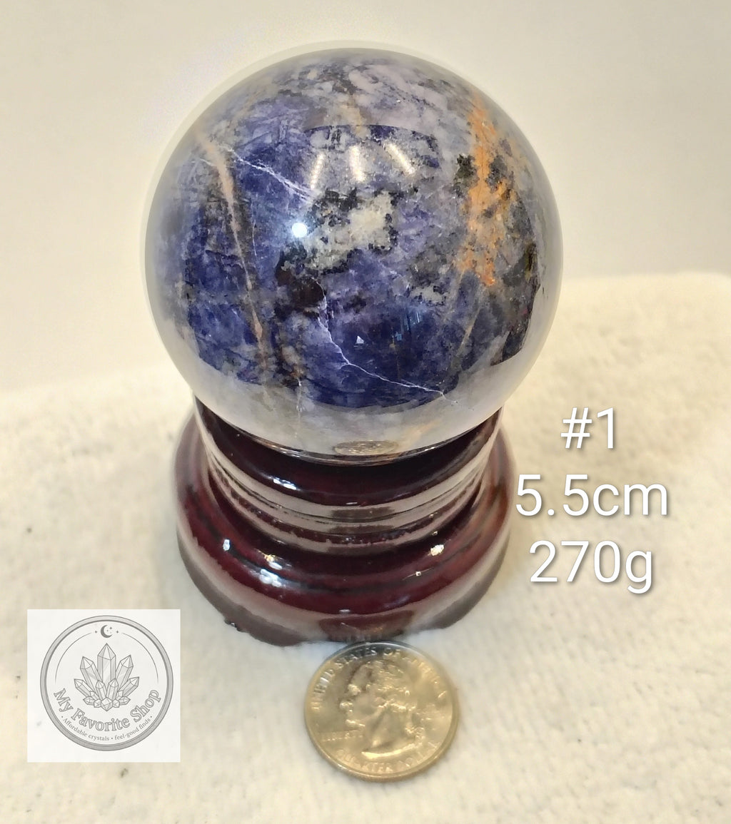 Natural Sunset Sodalite Crystal Spheres | Intuition, Harmony & Truth
