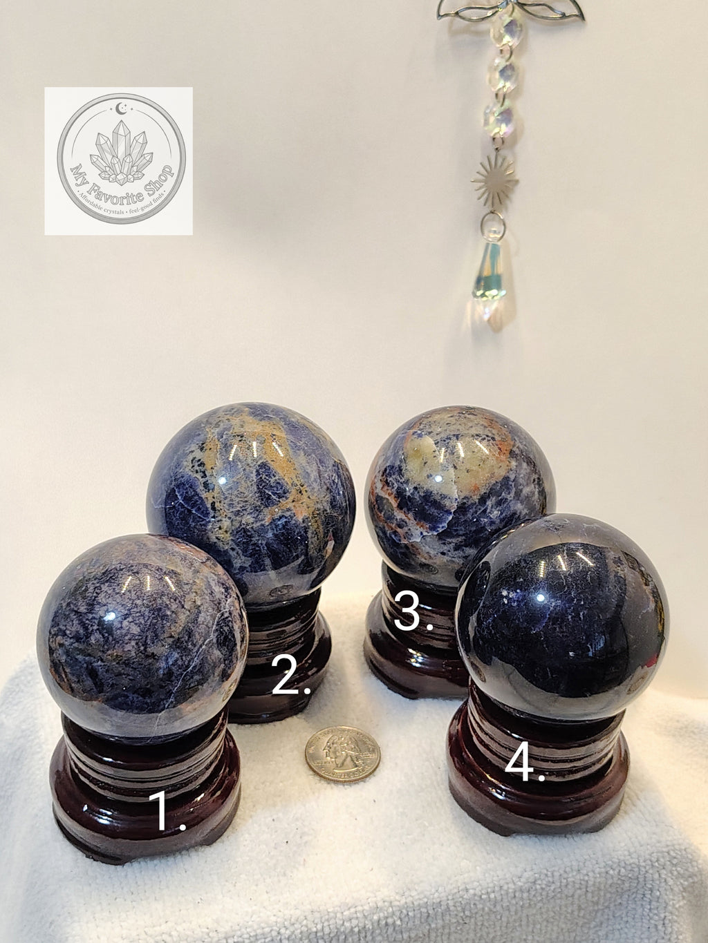 Natural Sunset Sodalite Crystal Spheres | Intuition, Harmony & Truth