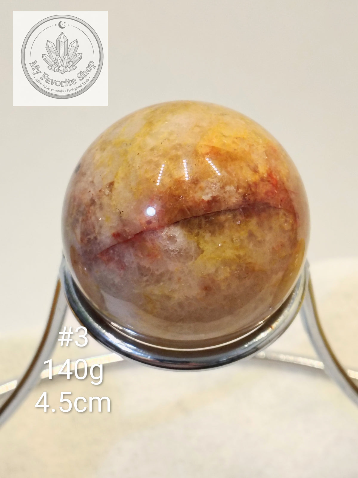 Golden Healer with Fire Quartz (Hematoid) Spheres
