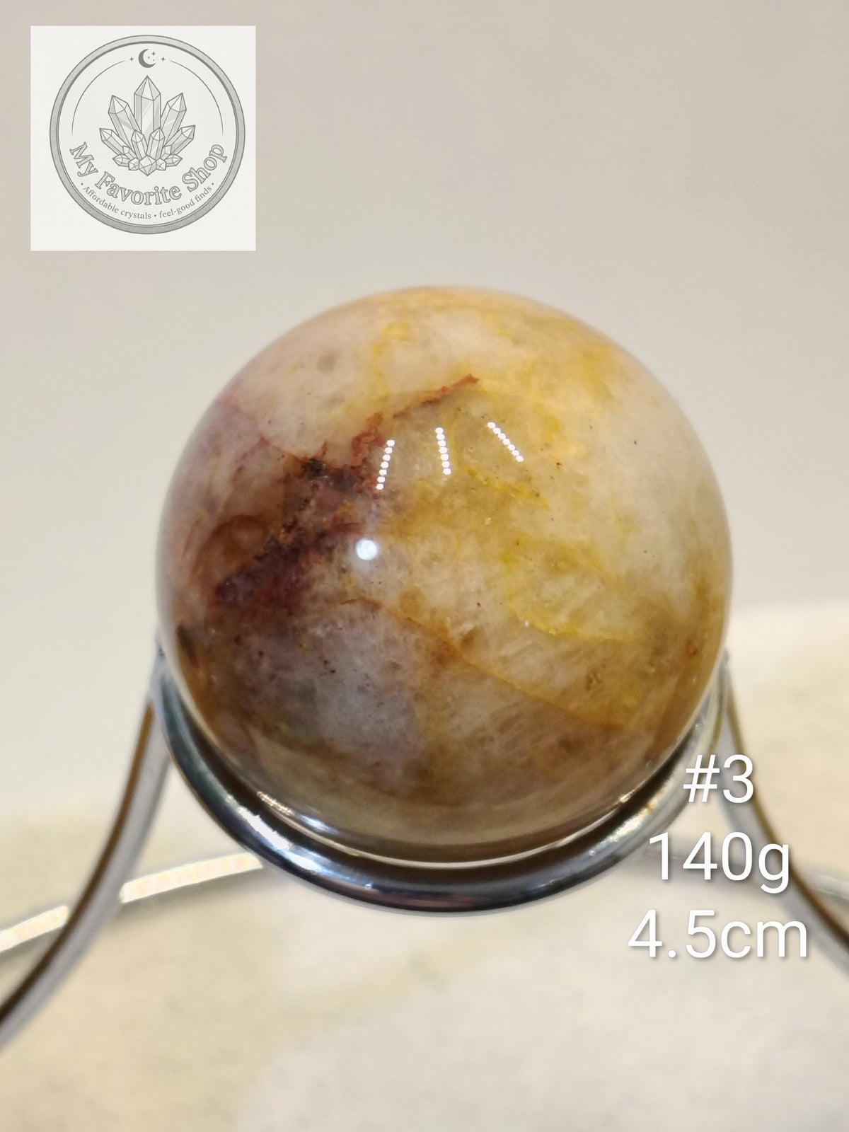 Golden Healer with Fire Quartz (Hematoid) Spheres