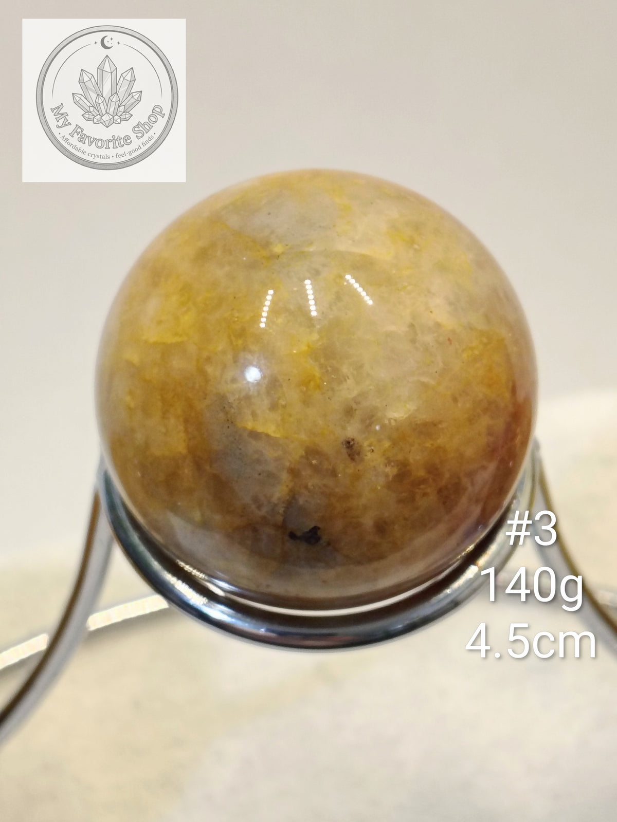 Golden Healer with Fire Quartz (Hematoid) Spheres
