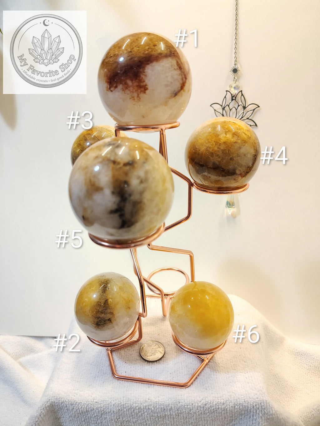 Natural Golden Healer Quartz Spheres