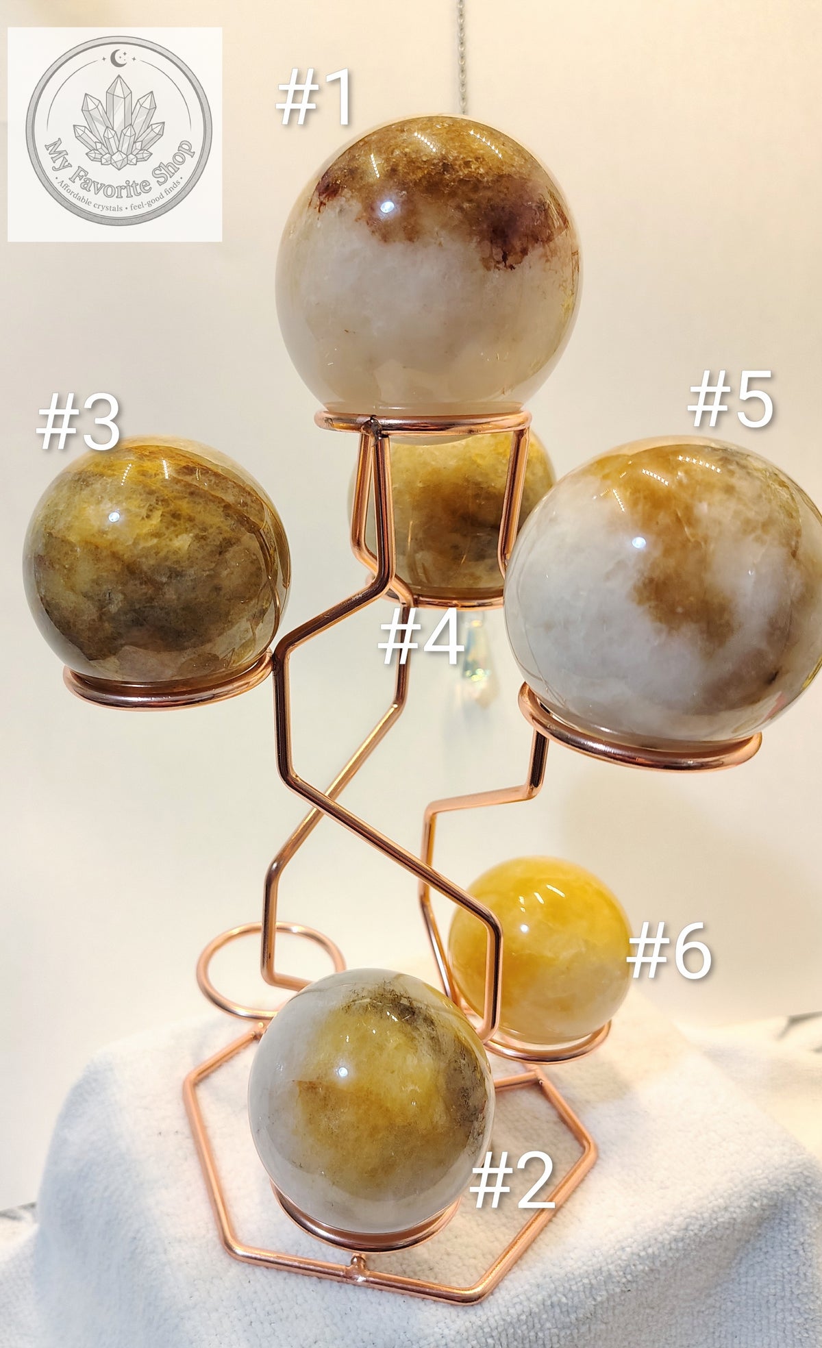 Natural Golden Healer Quartz Spheres