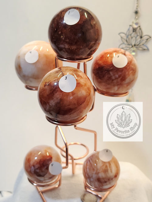 Glowing Fire Quartz Spheres (Hematoid Quartz)