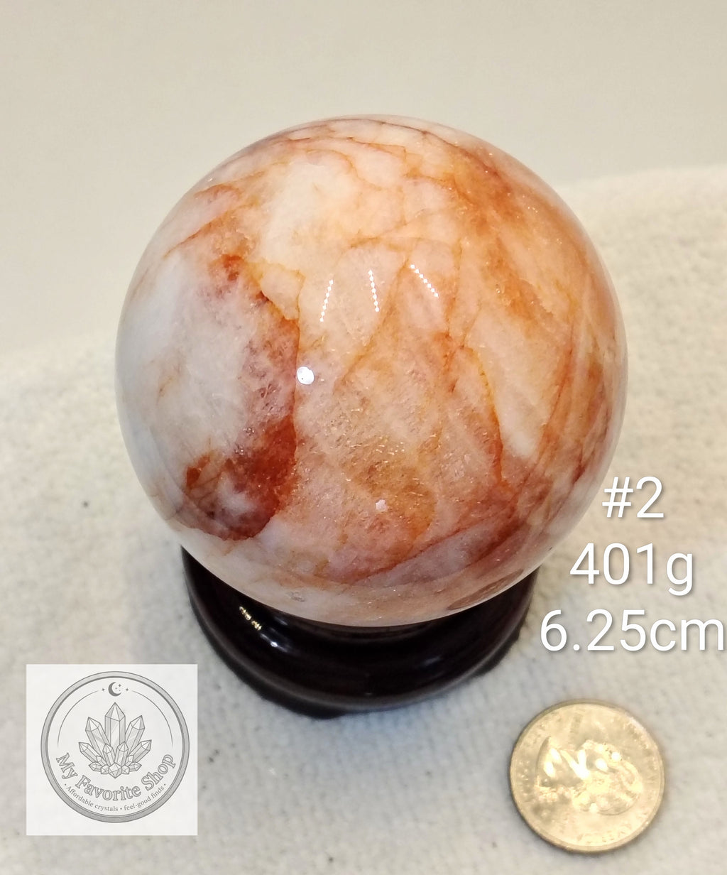 Glowing Fire Quartz Spheres (Hematoid Quartz)