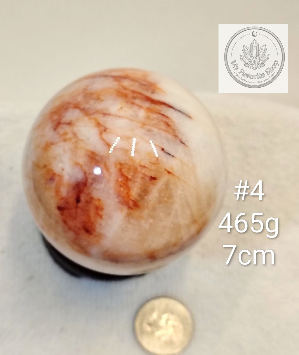 Glowing Fire Quartz Spheres (Hematoid Quartz)