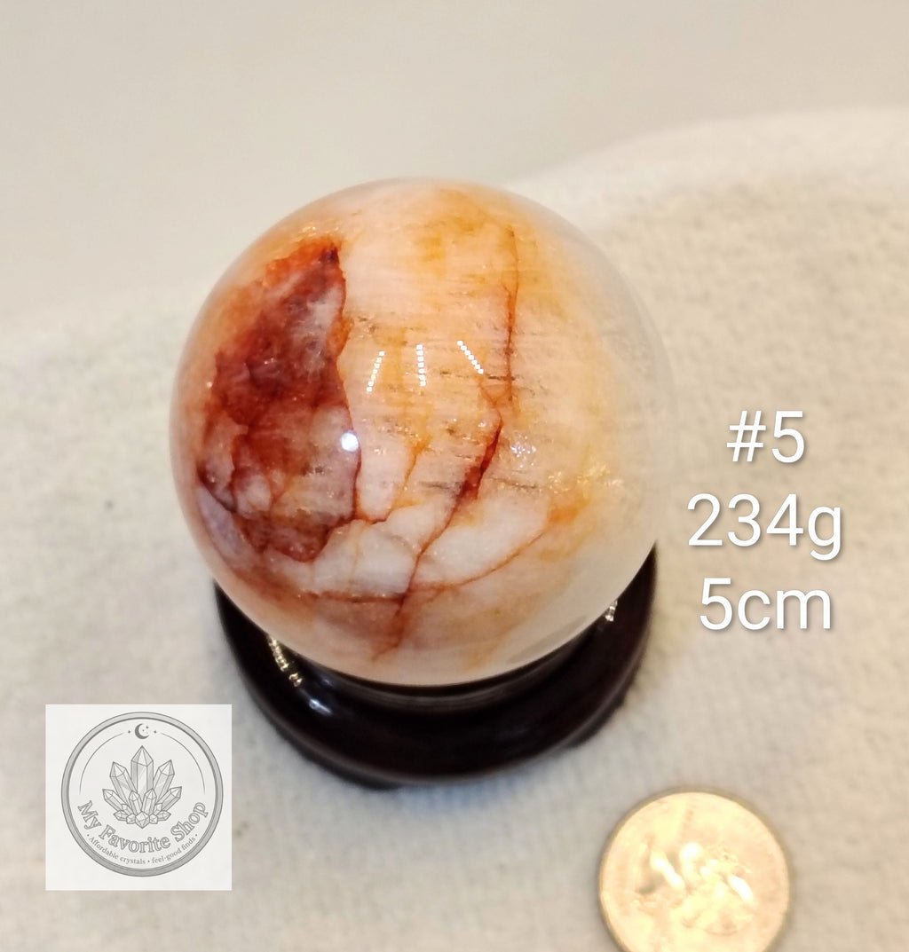 Glowing Fire Quartz Spheres (Hematoid Quartz)