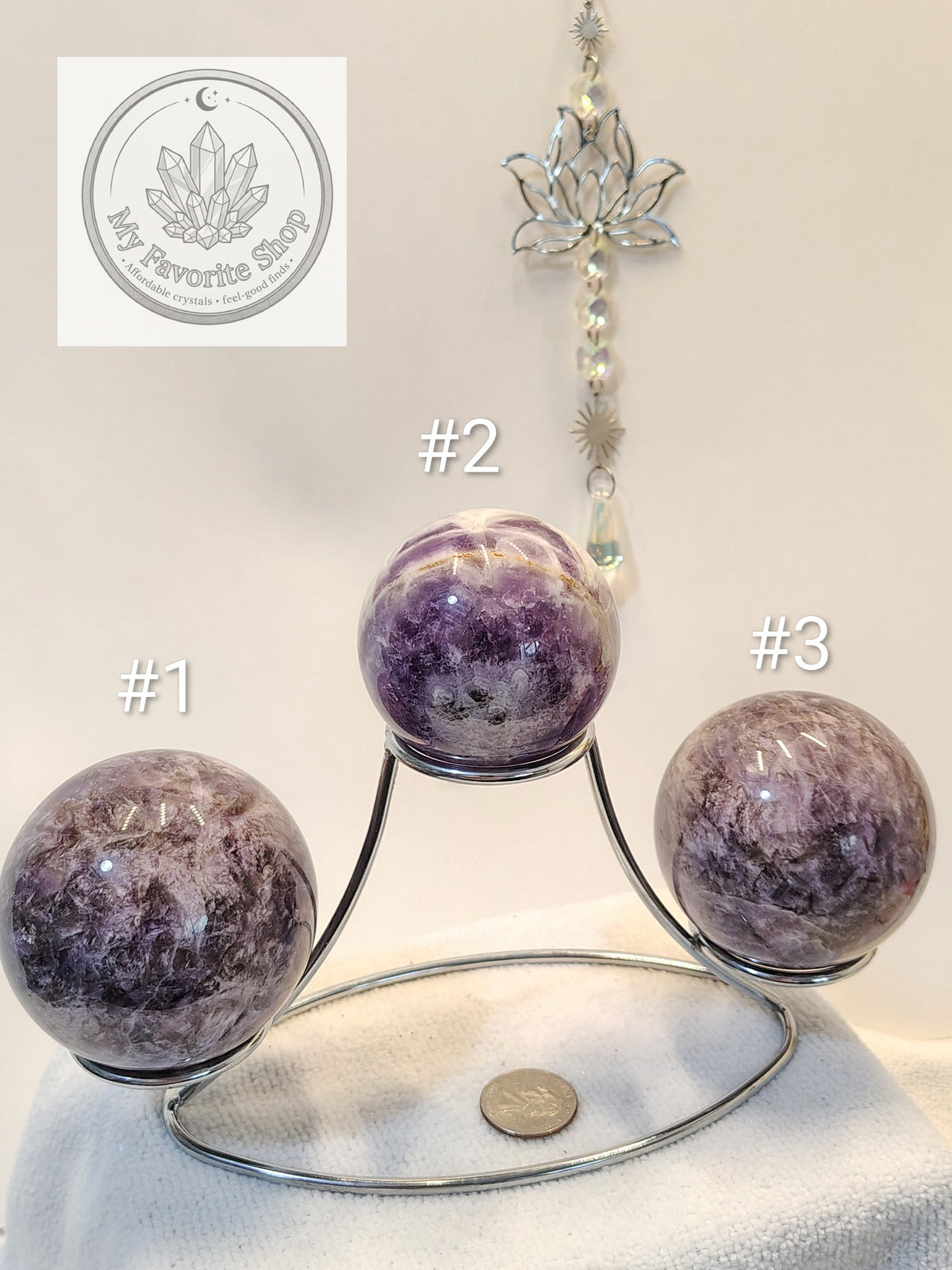 Natural Chevron Dream Amethyst Spheres – Deep Violet & White Quartz Banding