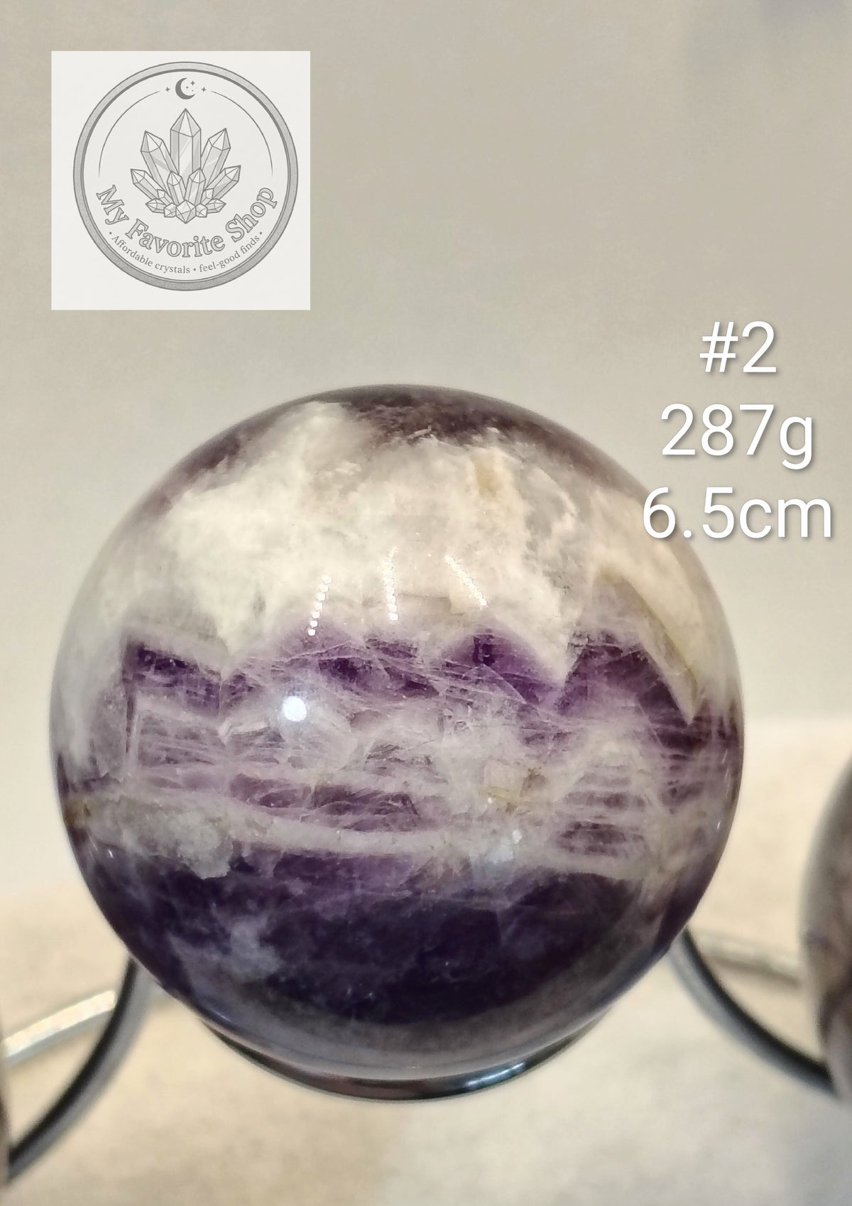 Natural Chevron Dream Amethyst Spheres – Deep Violet & White Quartz Banding
