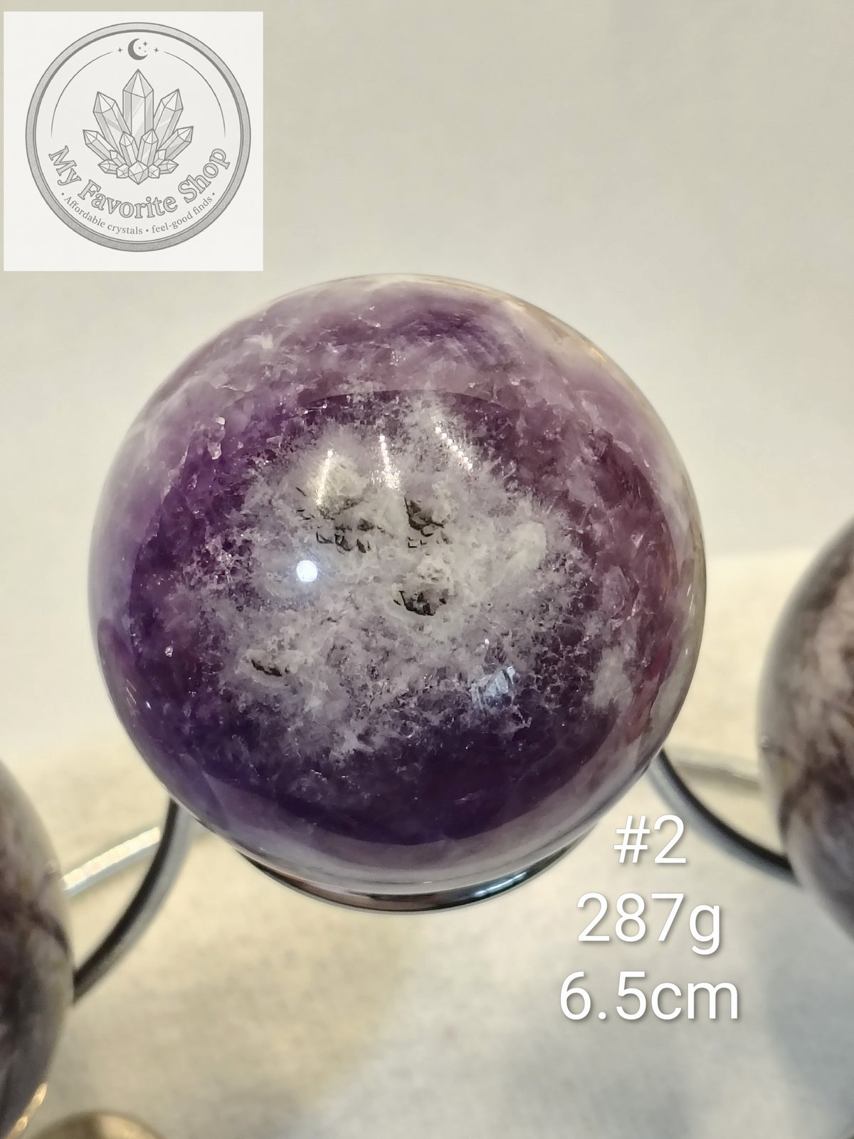 Natural Chevron Dream Amethyst Spheres – Deep Violet & White Quartz Banding