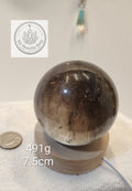Dark Smokey Quartz Sphere with Internal Rainbows & Veiling 🔮