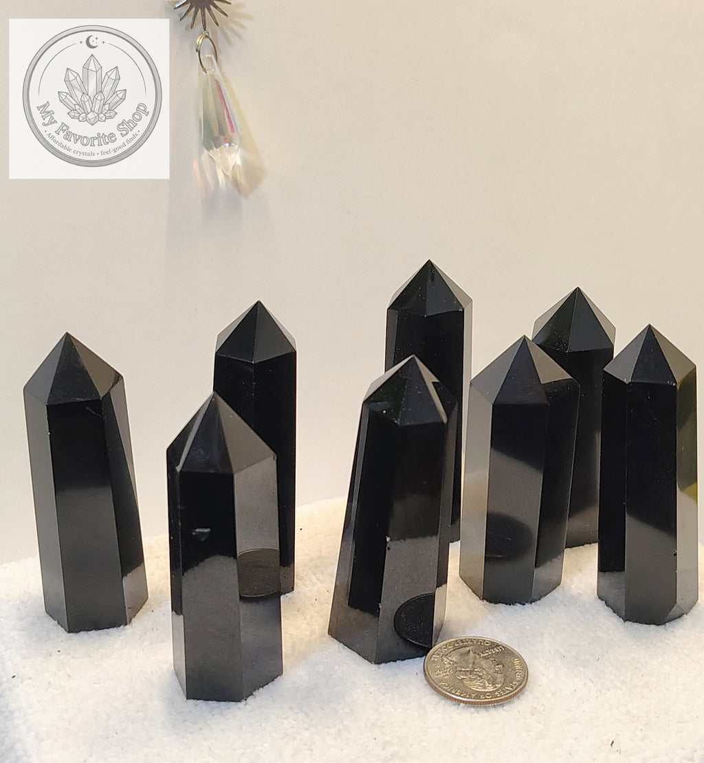 Black Obsidian Mini Towers - Beautiful Protection