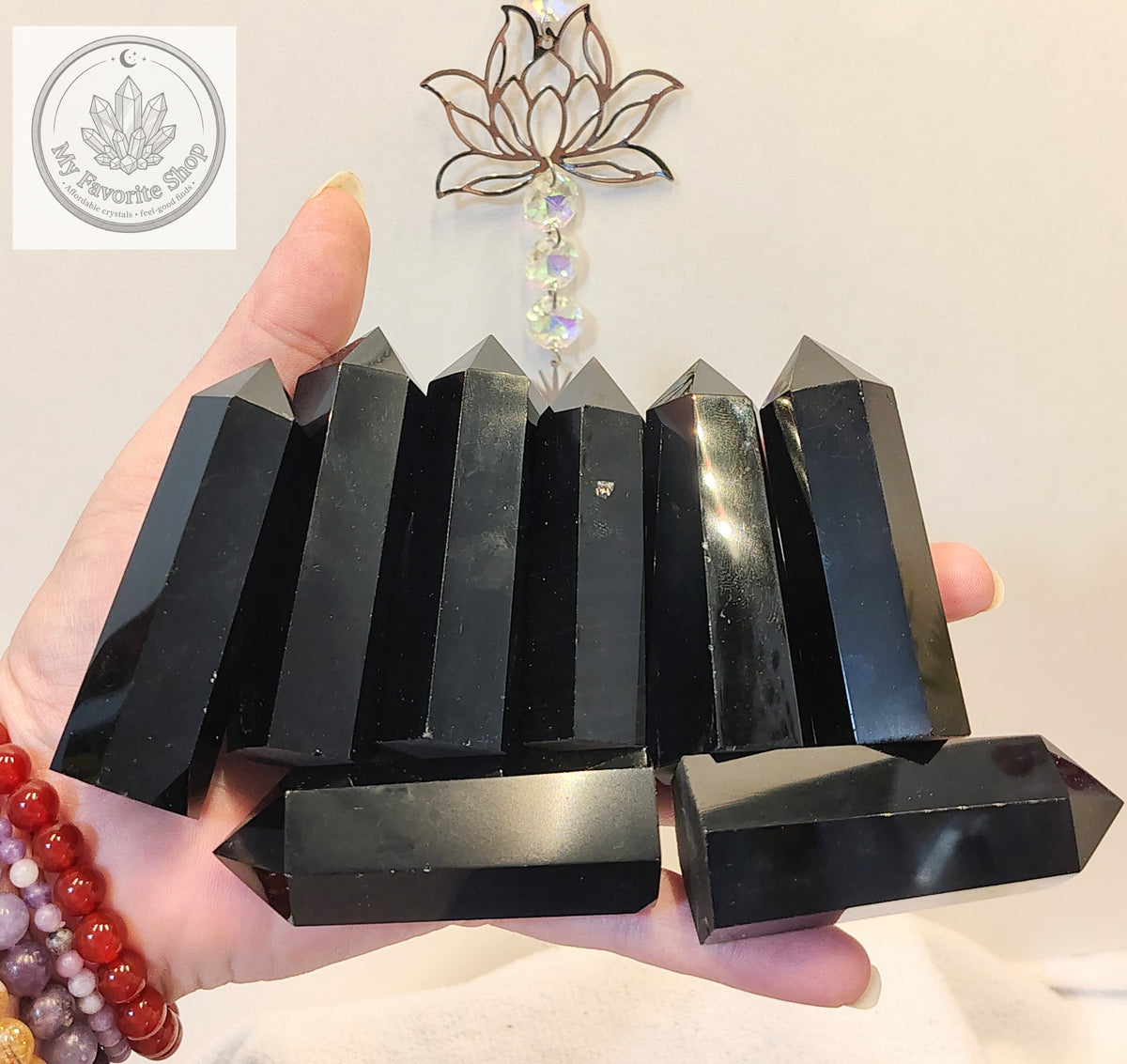 Black Obsidian Mini Towers - Beautiful Protection