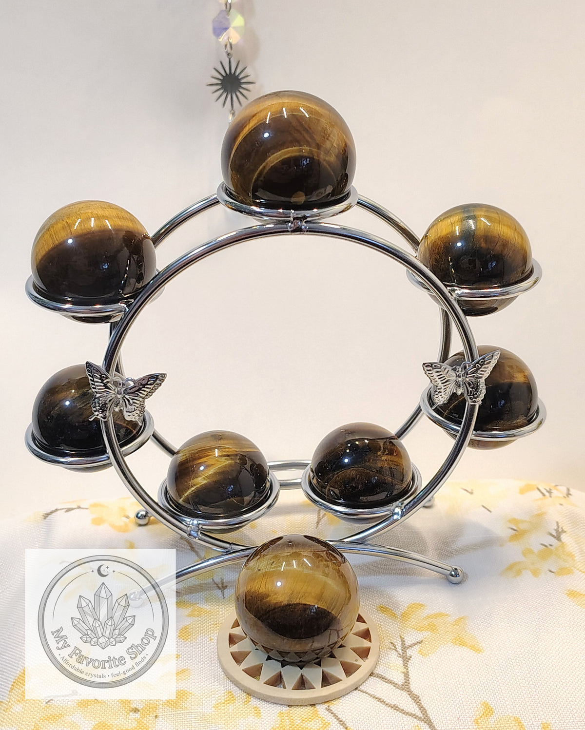 Golden & Blue Tiger's Eye Mini Spheres – High-Grade Chatoyant Crystal Orbs
