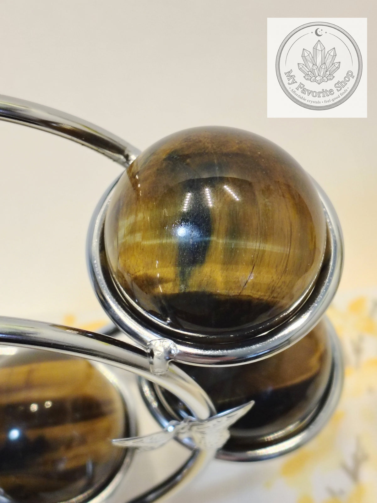 Golden & Blue Tiger's Eye Mini Spheres – High-Grade Chatoyant Crystal Orbs