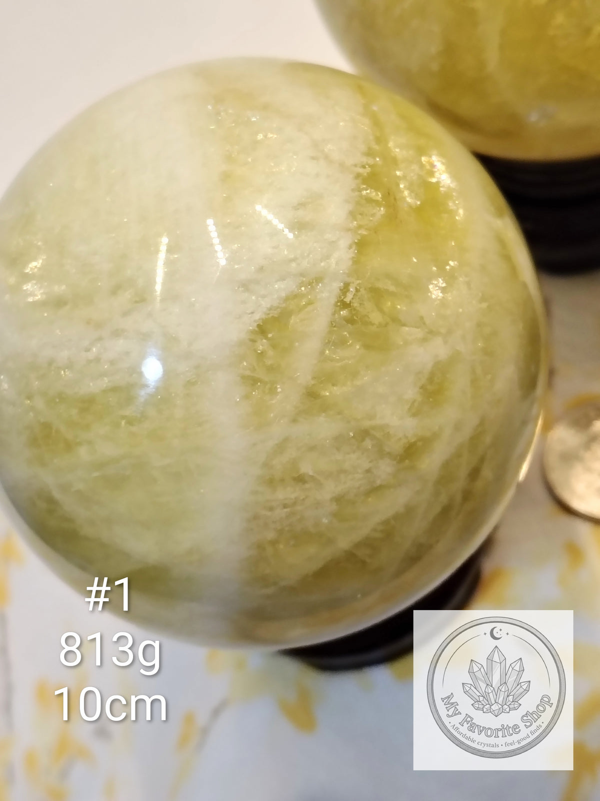 Natural Lemon Quartz Spheres – Bright & Radiant Solar Energy
