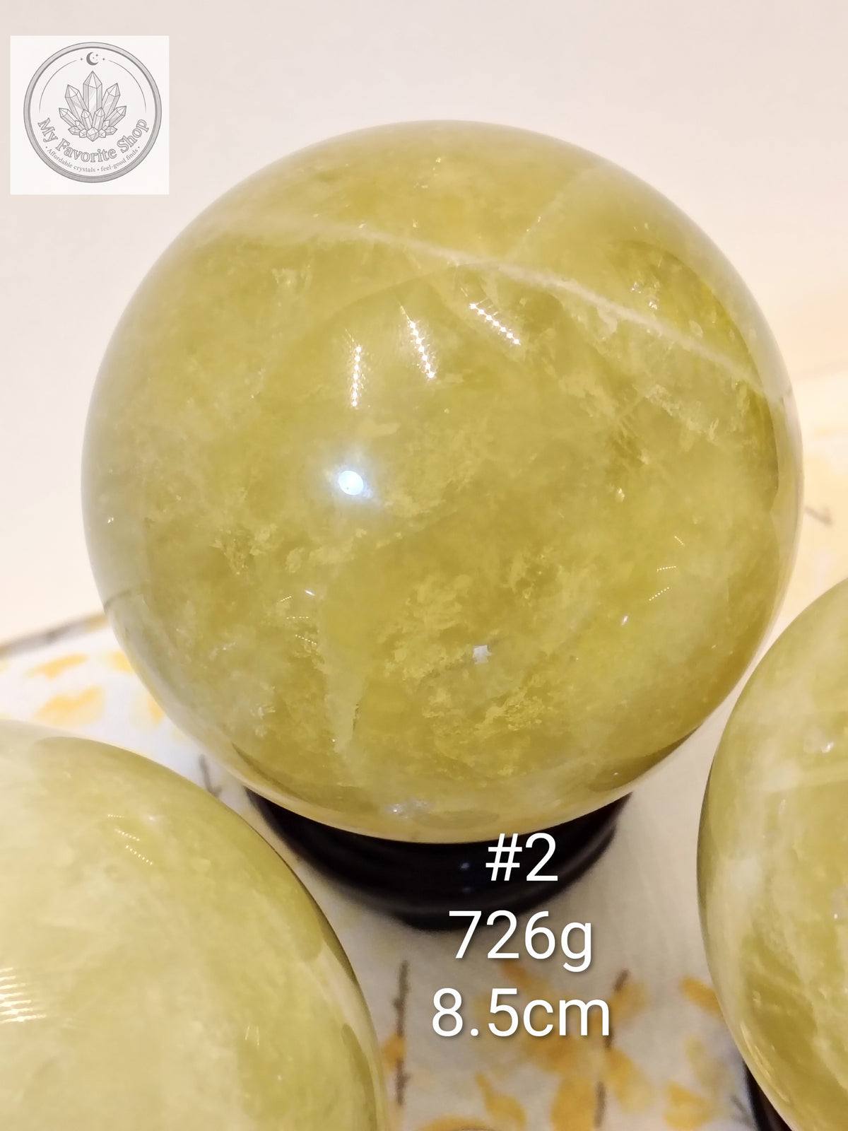 Natural Lemon Quartz Spheres – Bright & Radiant Solar Energy