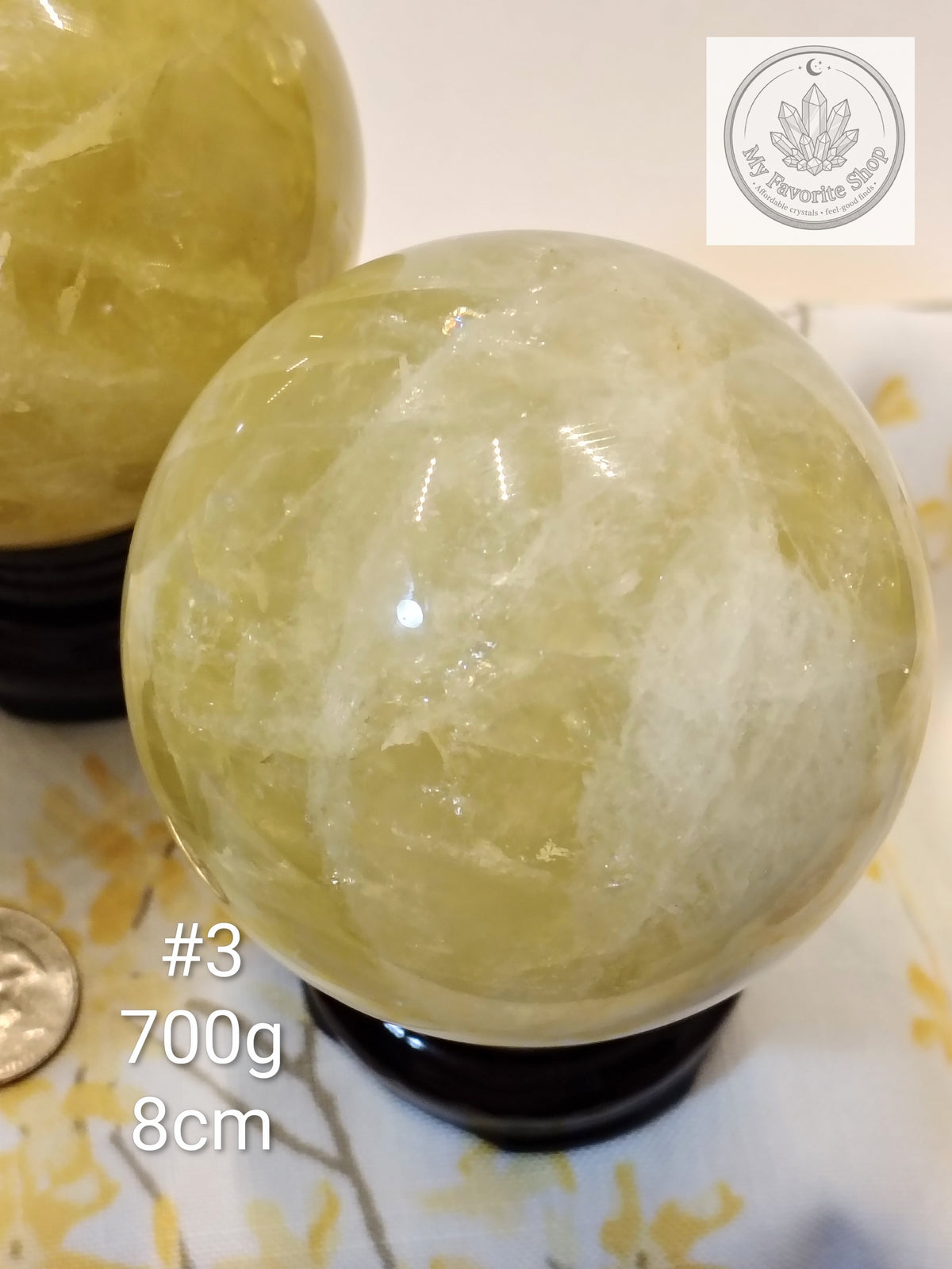 Natural Lemon Quartz Spheres – Bright & Radiant Solar Energy