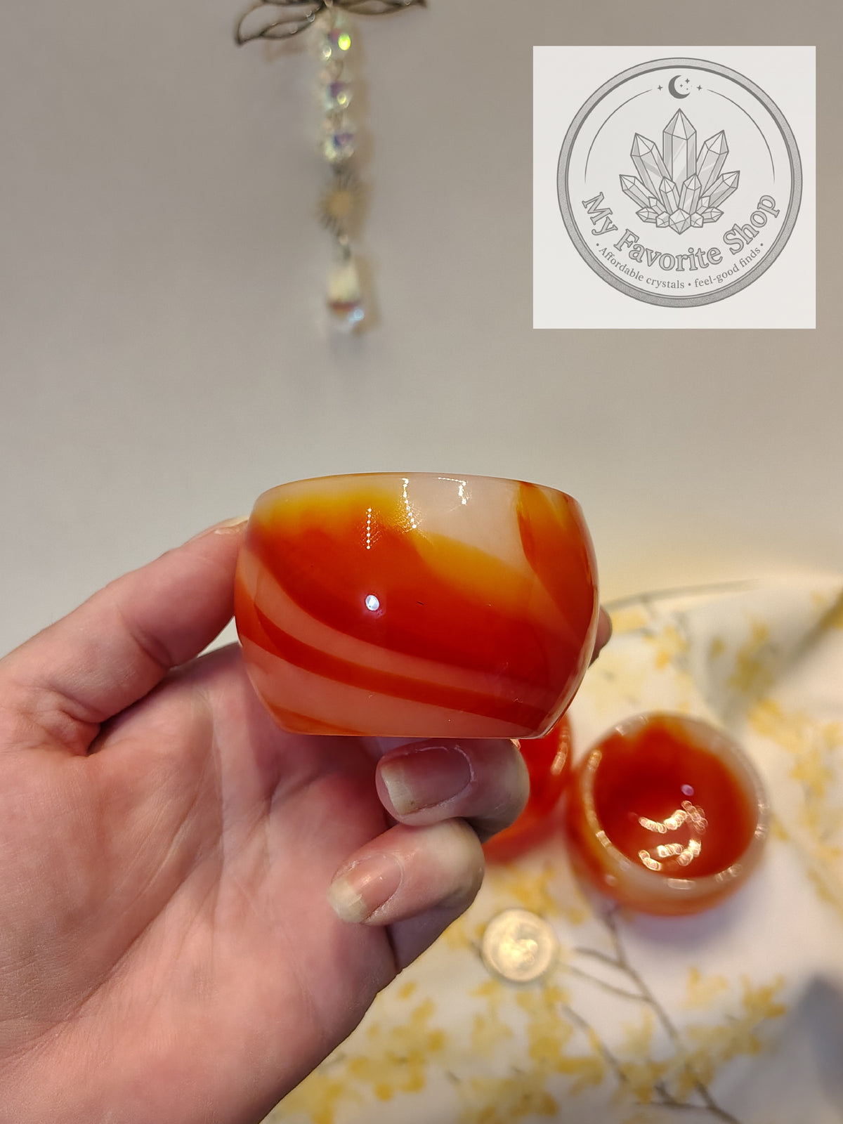 Vibrant Carnelian Agate Mini Offering Bowls