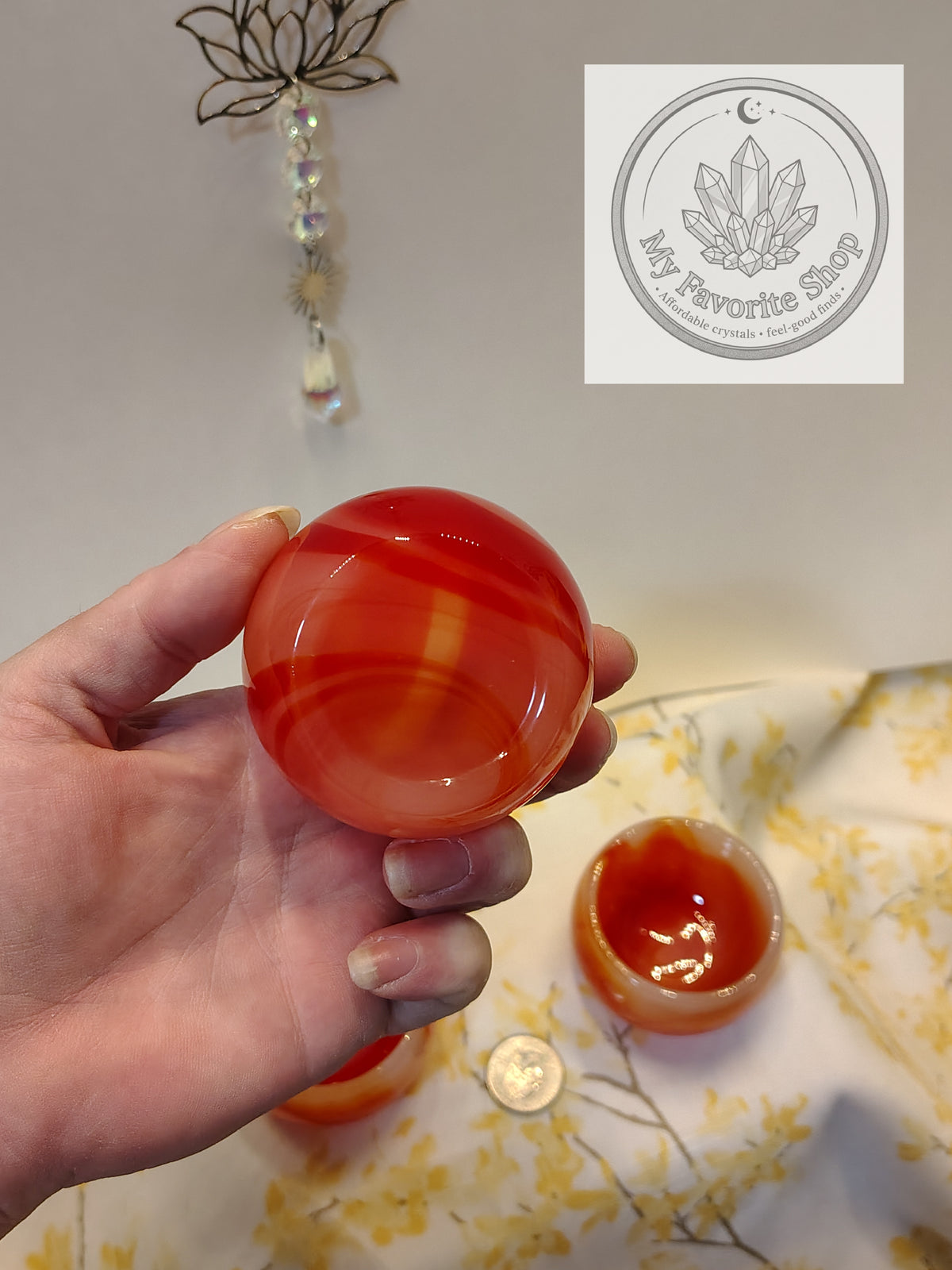 Vibrant Carnelian Agate Mini Offering Bowls