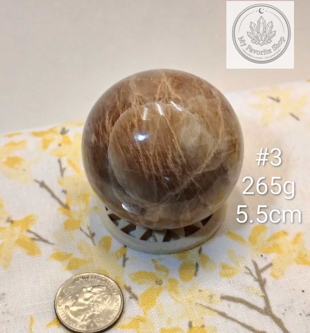 Natural Peach Moonstone Spheres – You Choose!