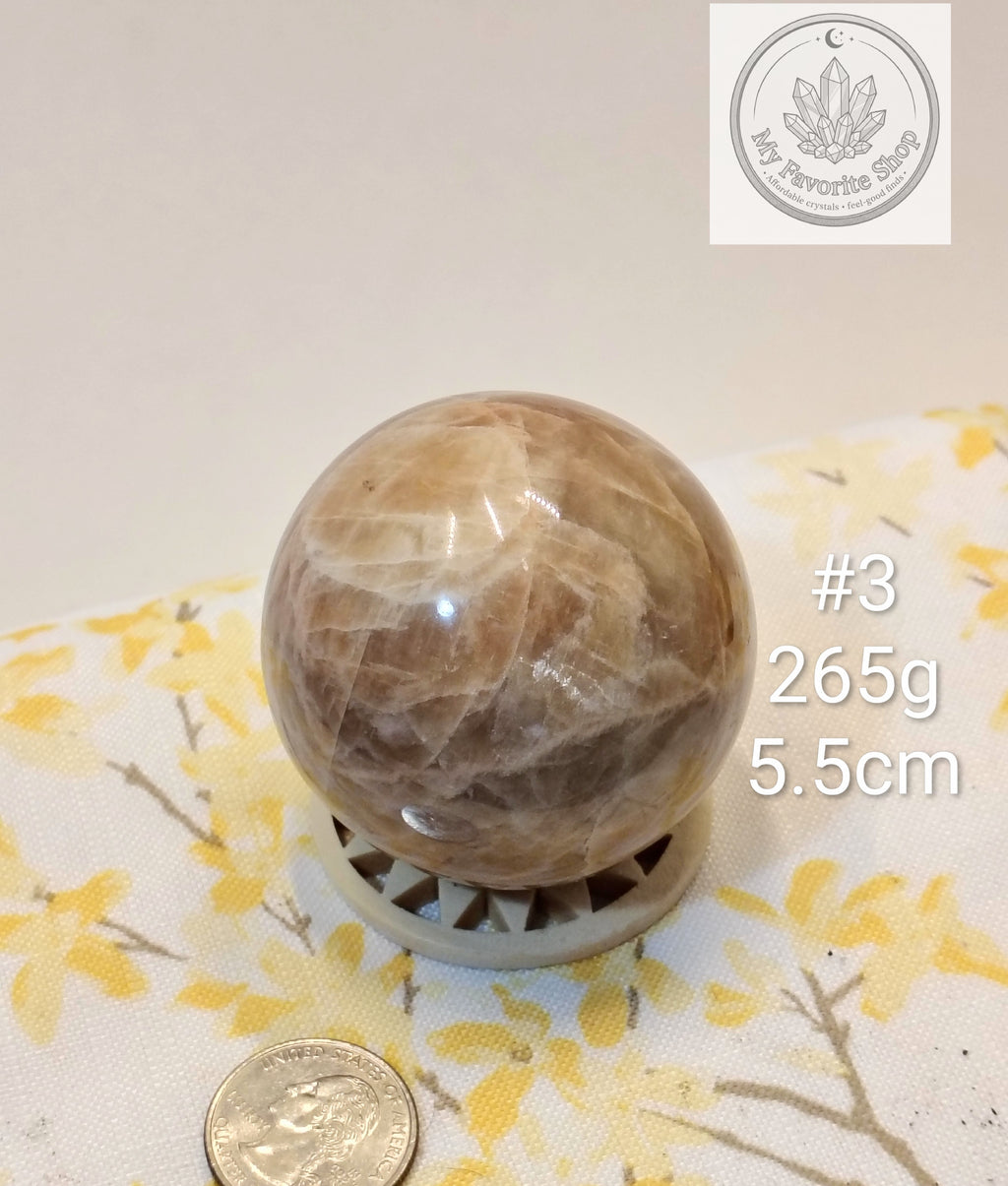 Natural Peach Moonstone Spheres – You Choose!