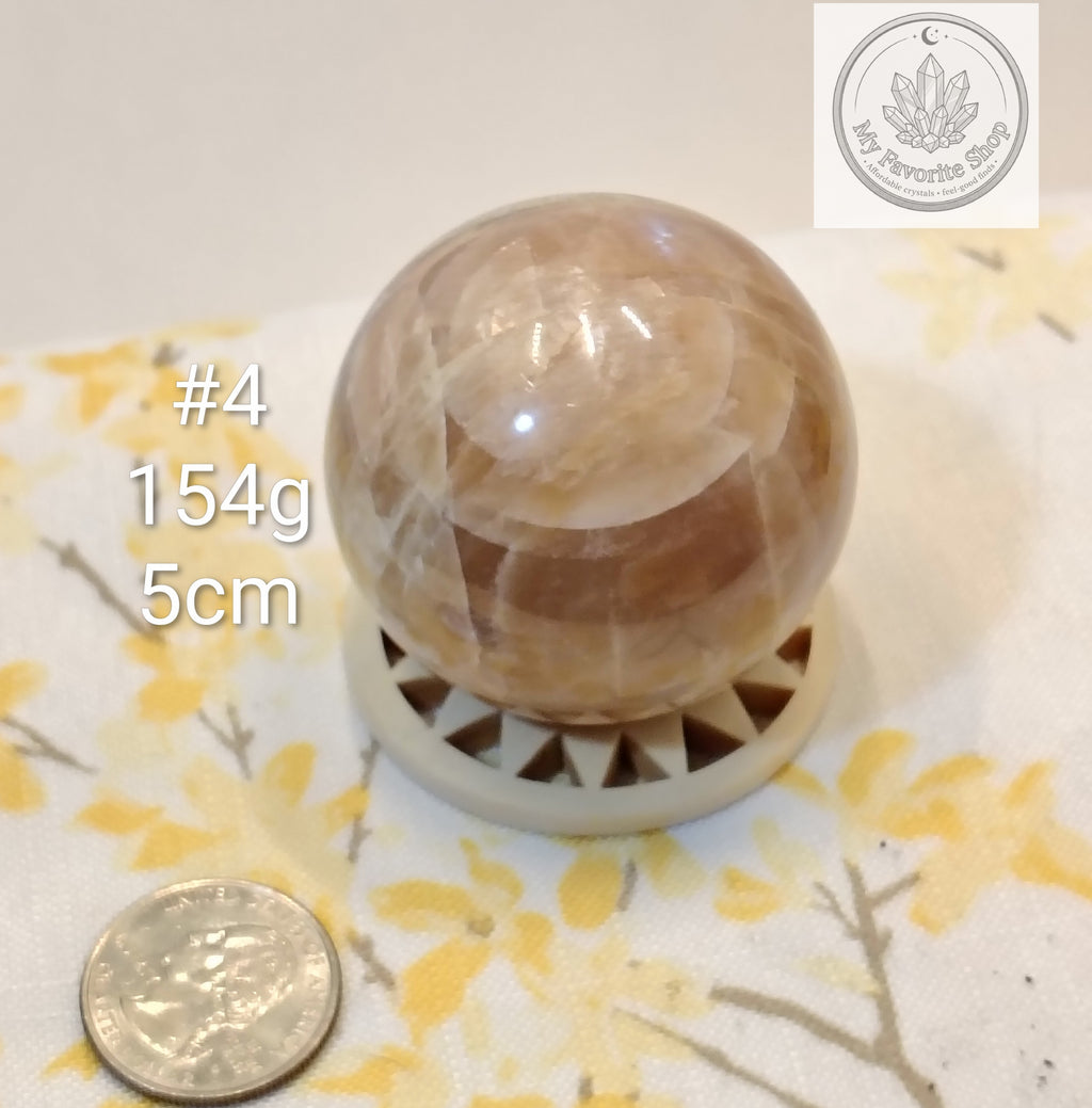 Natural Peach Moonstone Spheres – You Choose!
