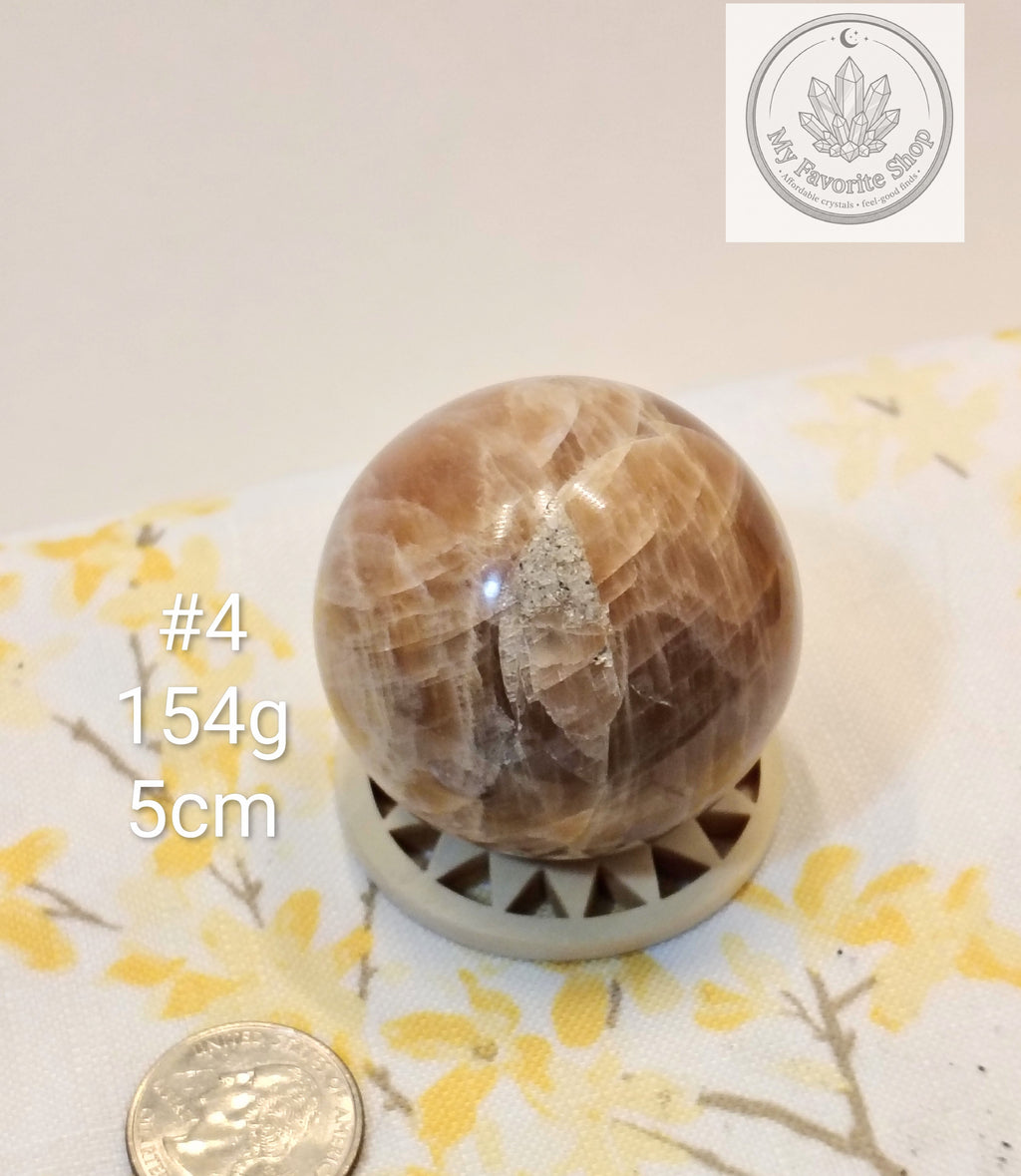 Natural Peach Moonstone Spheres – You Choose!