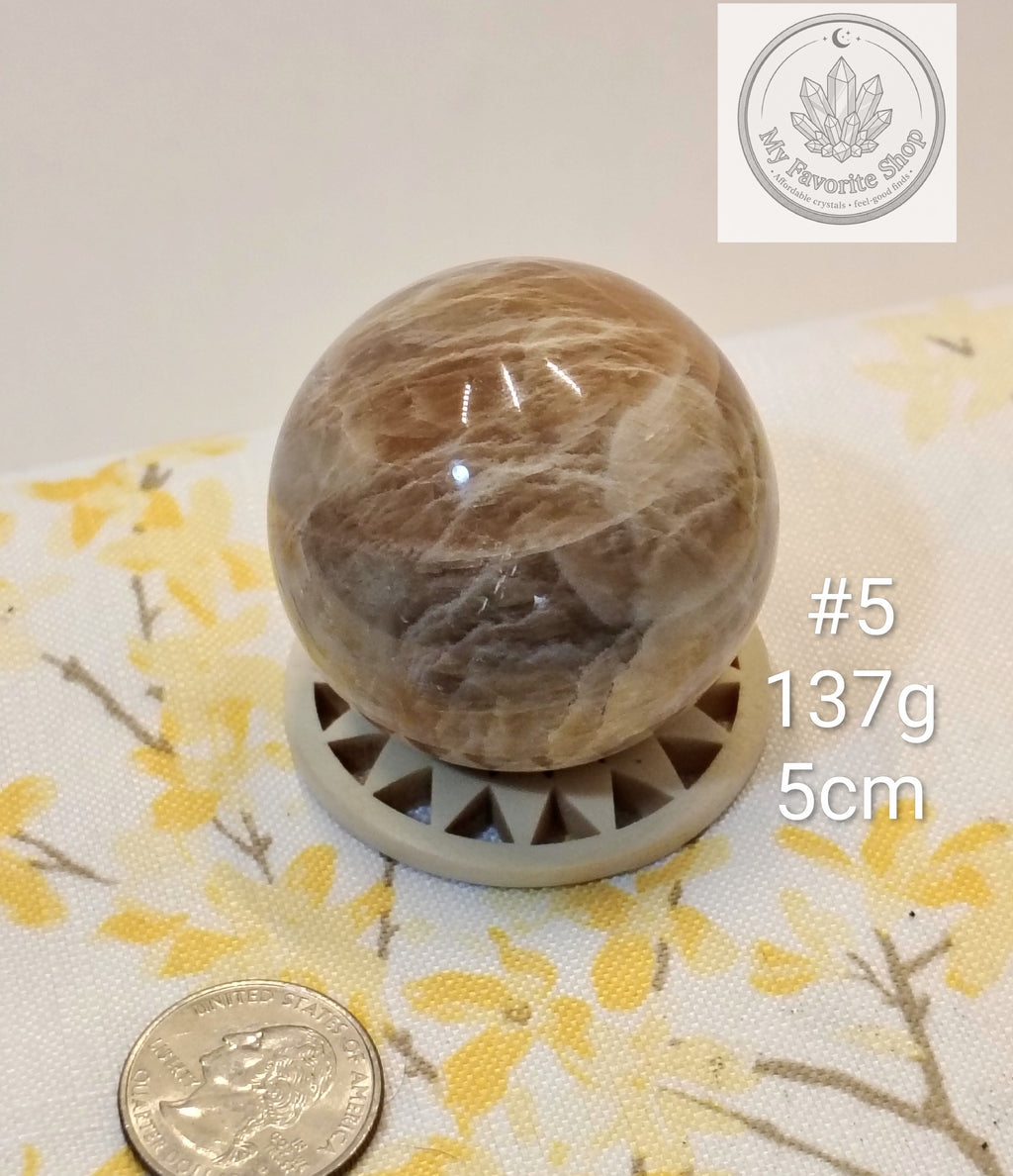 Natural Peach Moonstone Spheres – You Choose!