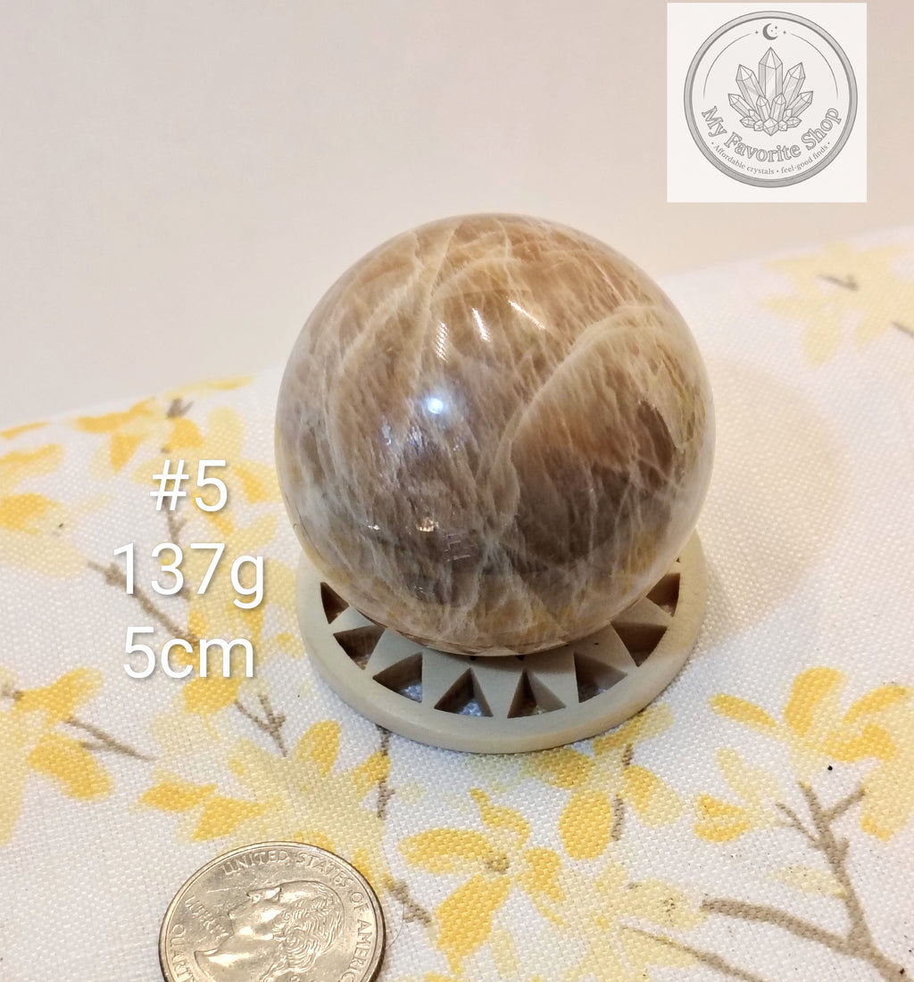 Natural Peach Moonstone Spheres – You Choose!