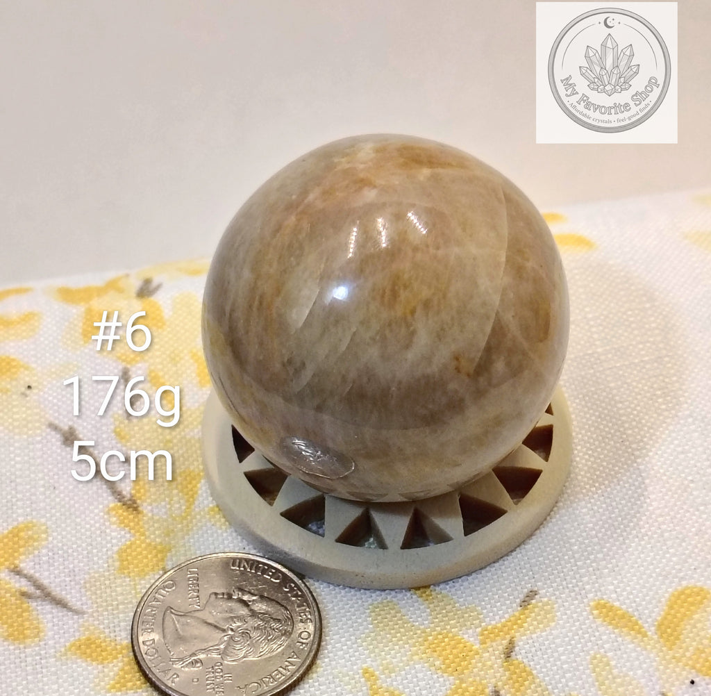 Natural Peach Moonstone Spheres – You Choose!