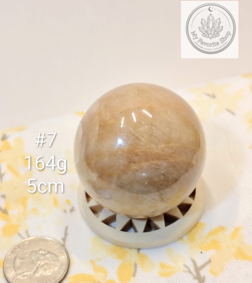 Natural Peach Moonstone Spheres – You Choose!