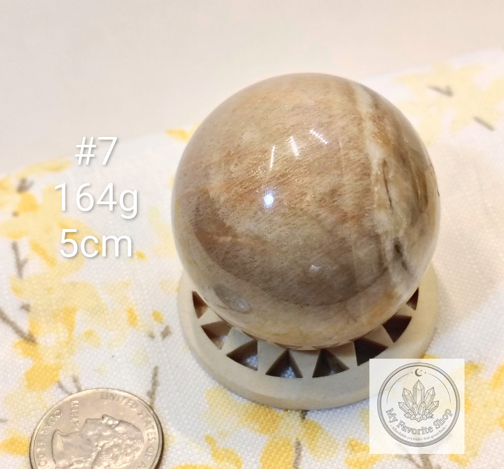 Natural Peach Moonstone Spheres – You Choose!