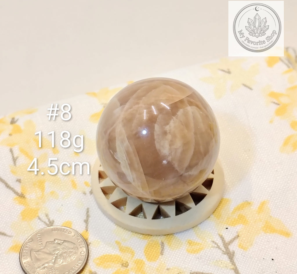 Natural Peach Moonstone Spheres – You Choose!