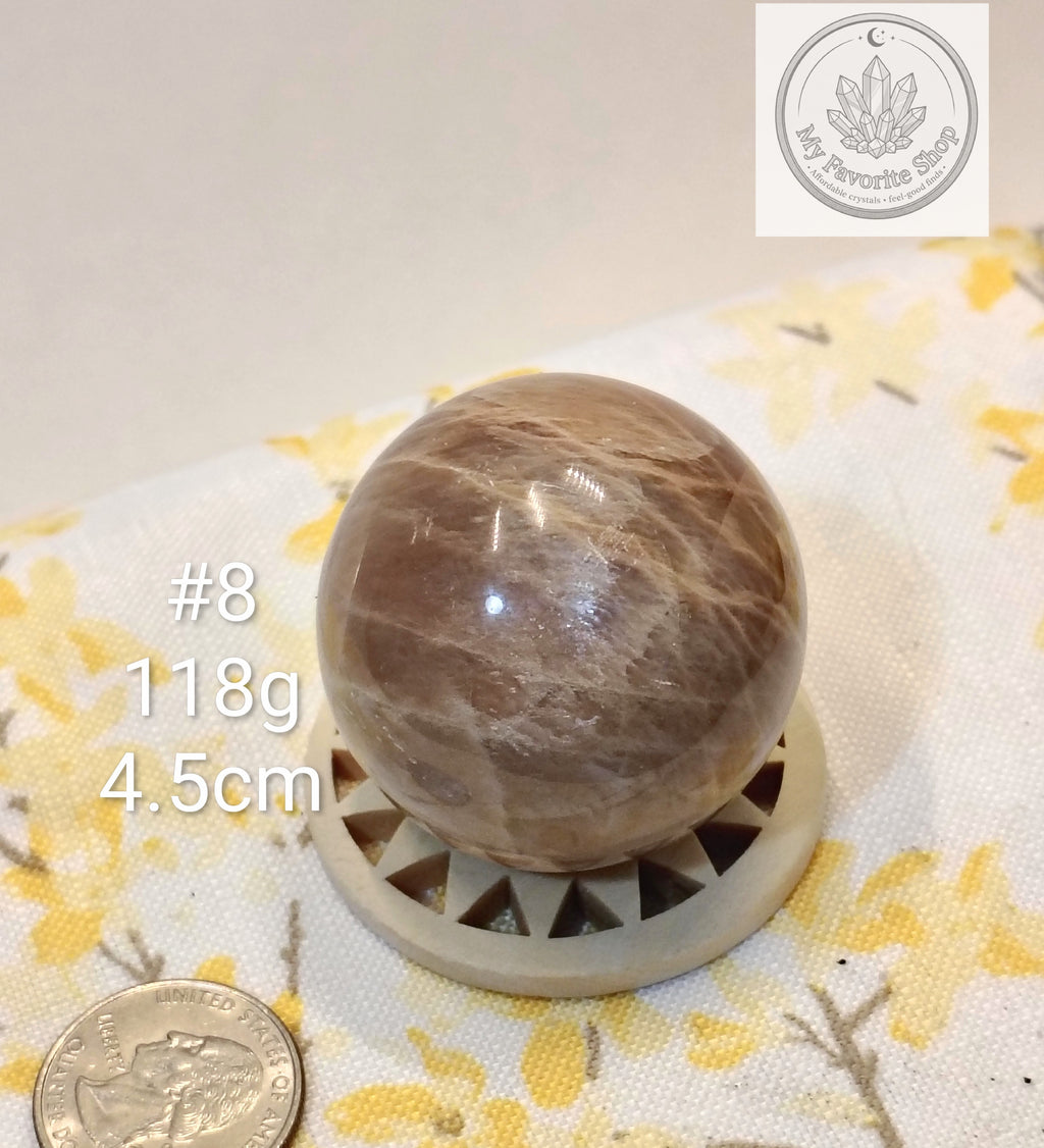 Natural Peach Moonstone Spheres – You Choose!