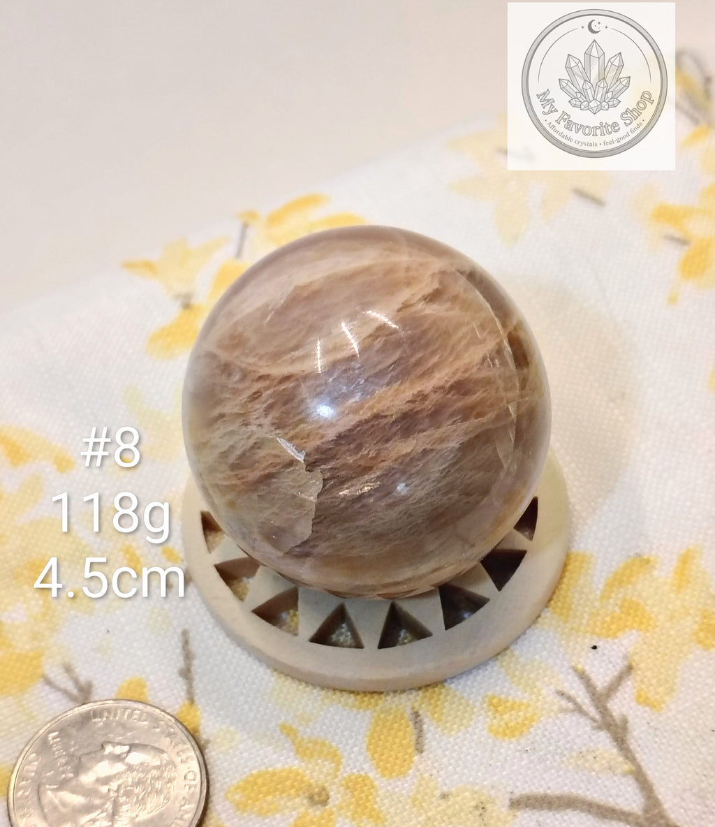Natural Peach Moonstone Spheres – You Choose!