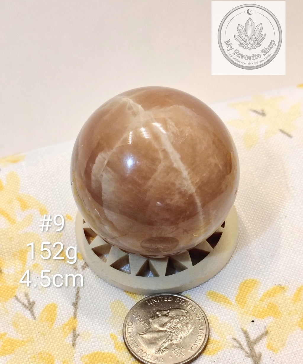 Natural Peach Moonstone Spheres – You Choose!