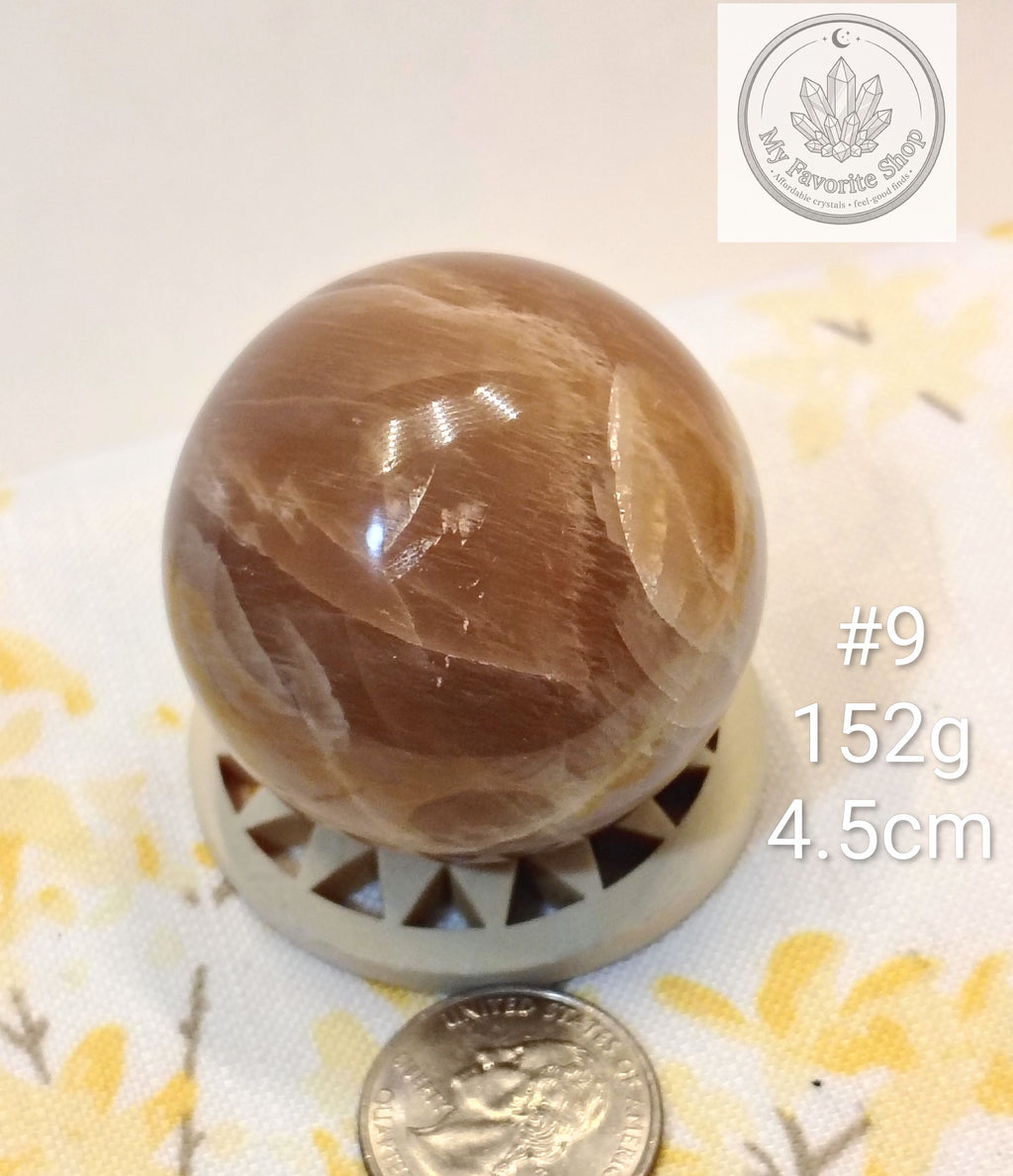 Natural Peach Moonstone Spheres – You Choose!