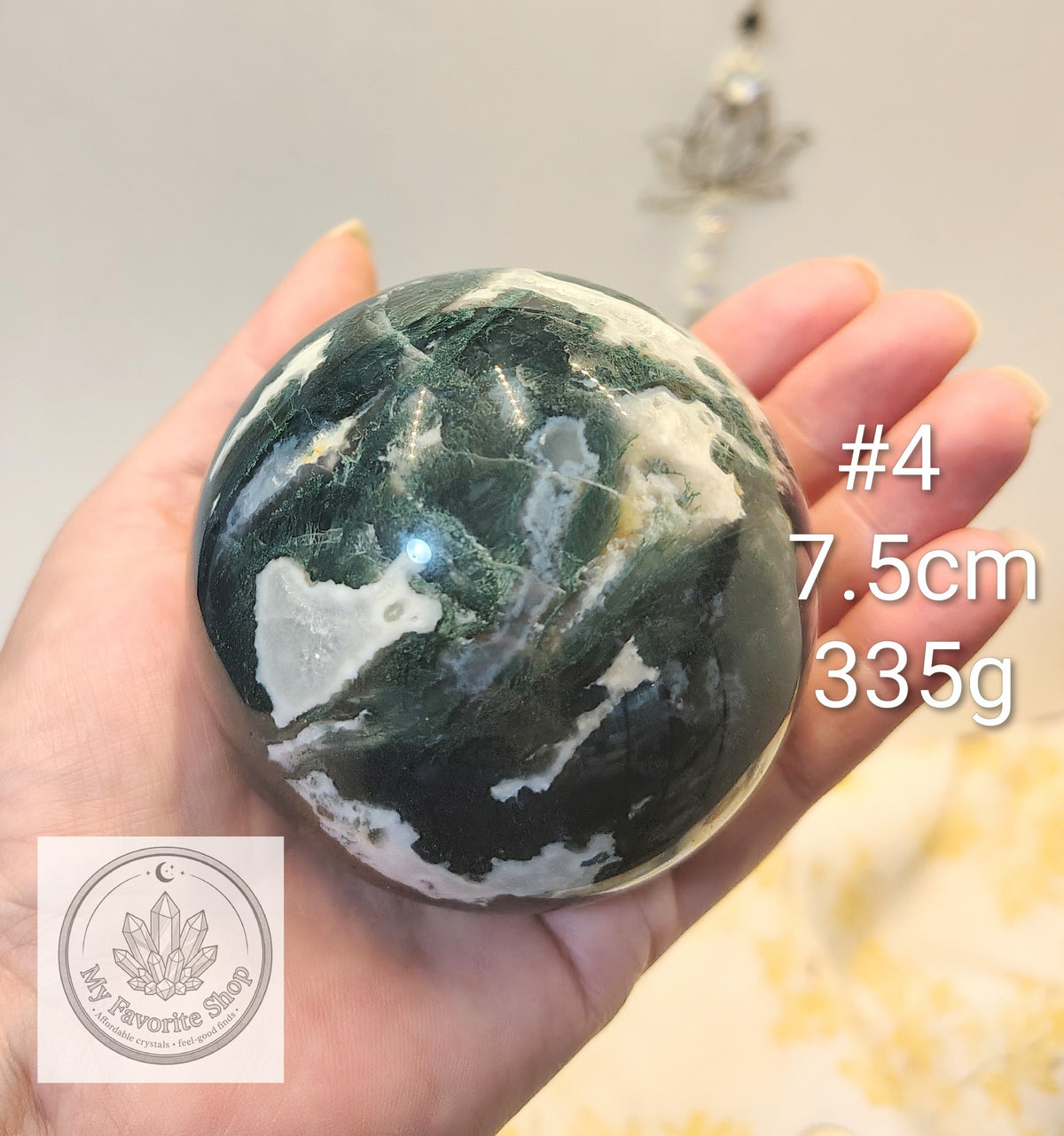 Lush Garden Moss Agate Spheres with Druzy Vugs
