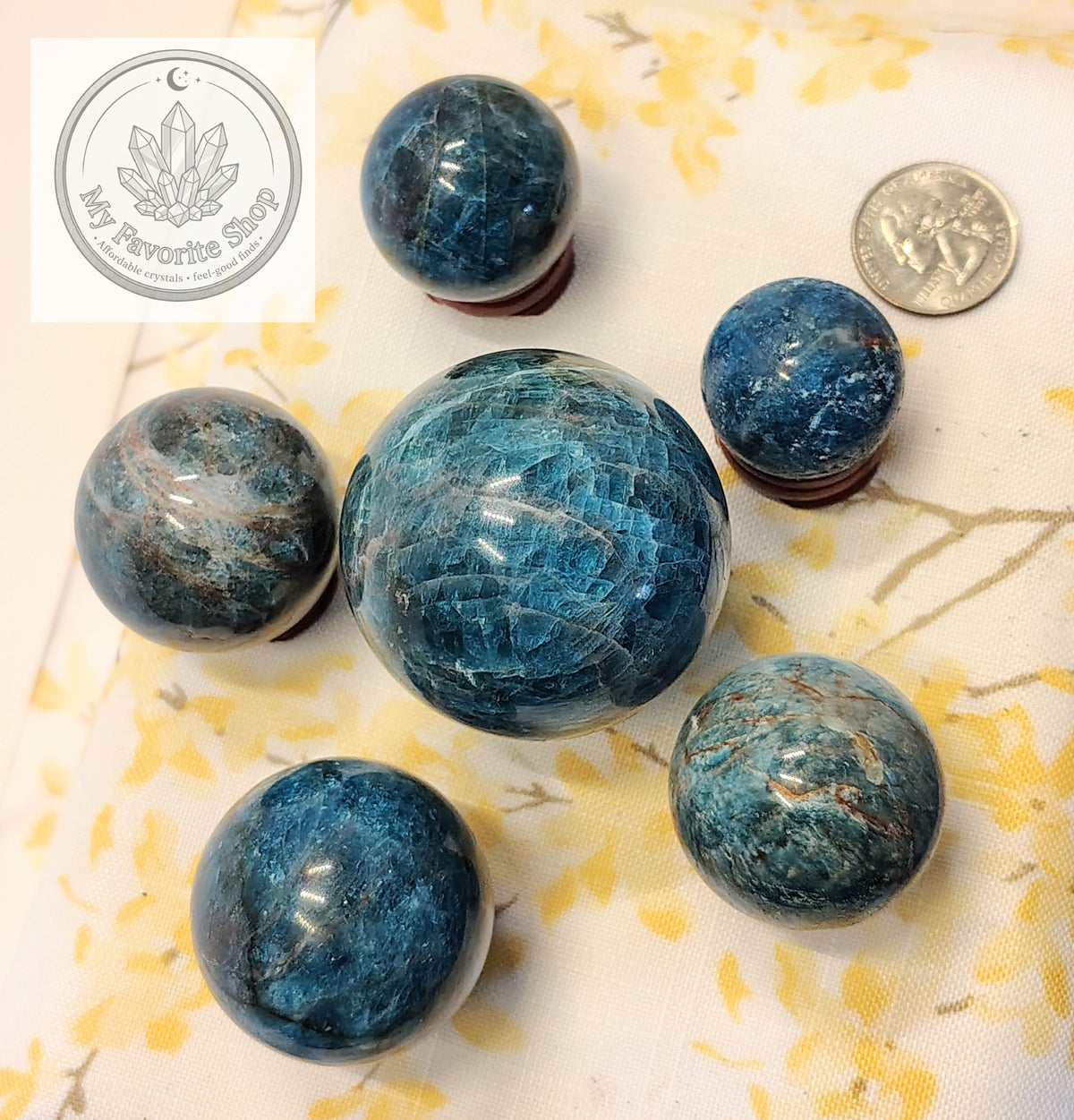 Ocean Realm Blue Apatite Mini Spheres | You Choose (#1–#6)