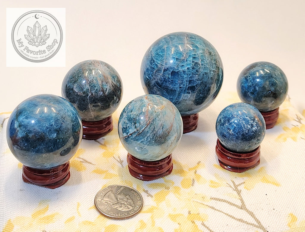 Ocean Realm Blue Apatite Mini Spheres | You Choose (#1–#6)