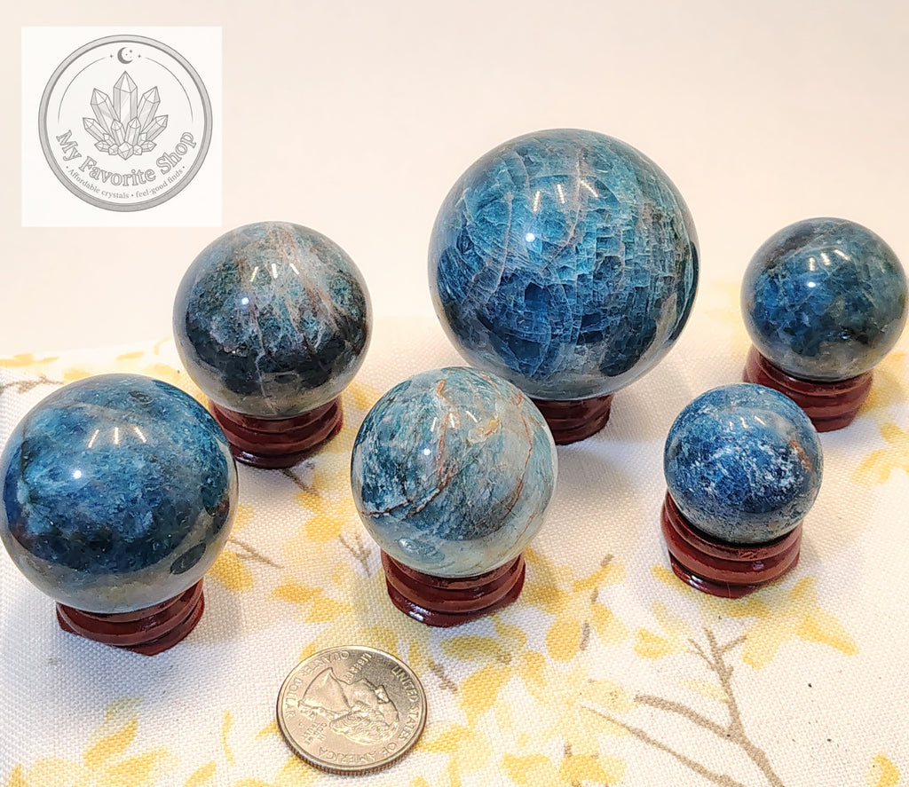 Ocean Realm Blue Apatite Mini Spheres | You Choose (#1–#6)