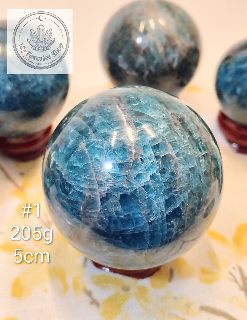 Ocean Realm Blue Apatite Mini Spheres | You Choose (#1–#6)
