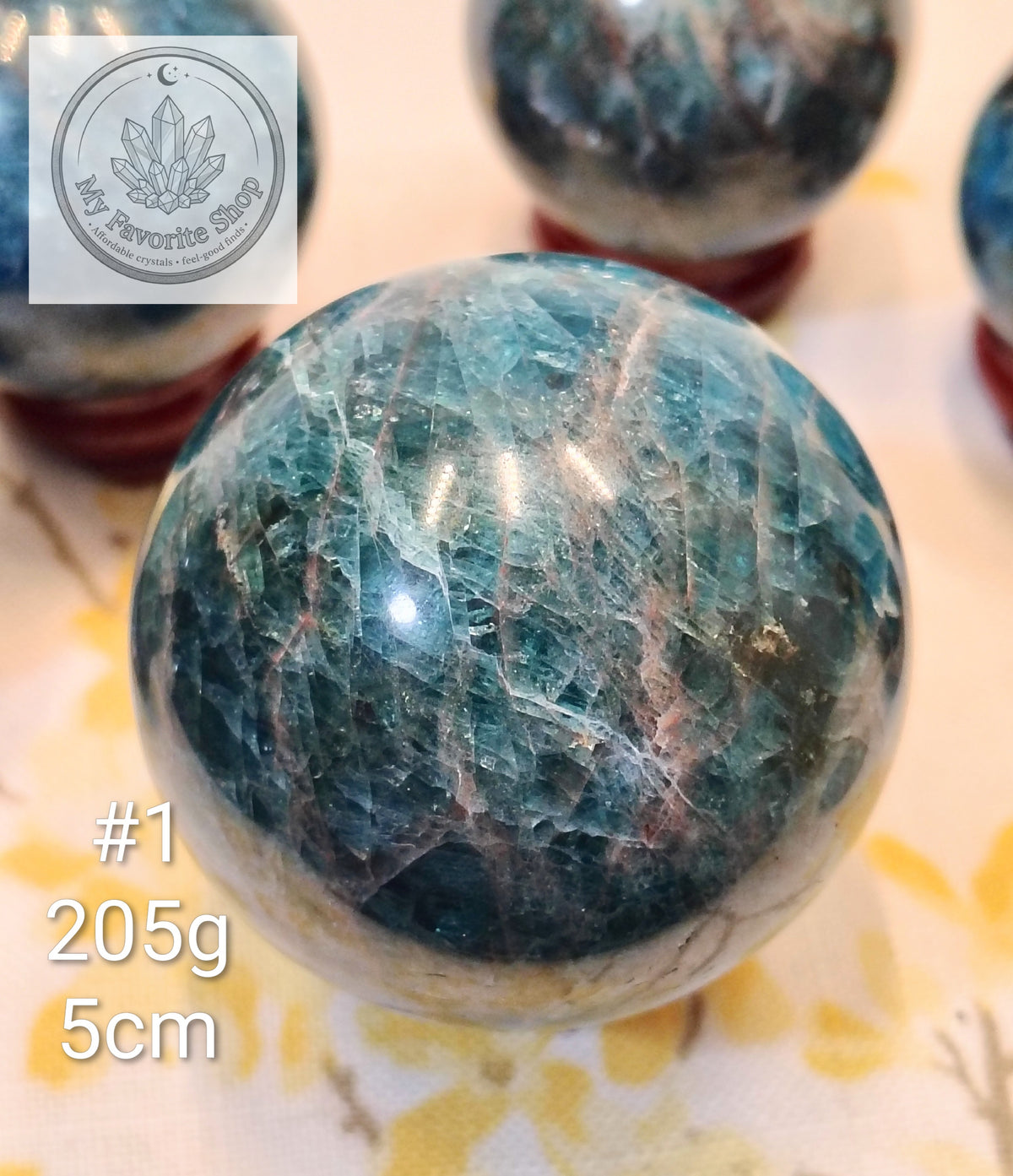 Ocean Realm Blue Apatite Mini Spheres | You Choose (#1–#6)