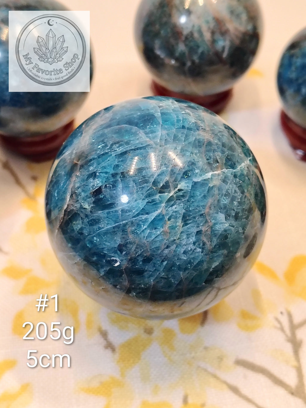 Ocean Realm Blue Apatite Mini Spheres | You Choose (#1–#6)