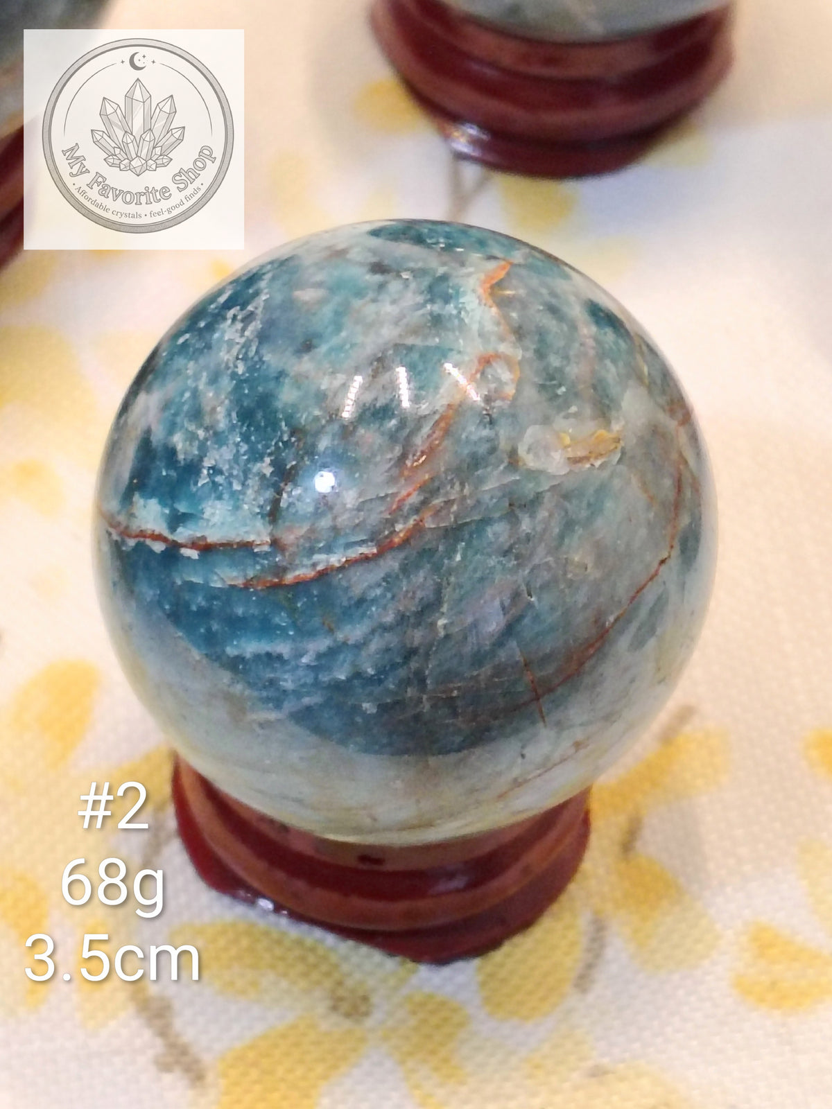 Ocean Realm Blue Apatite Mini Spheres | You Choose (#1–#6)